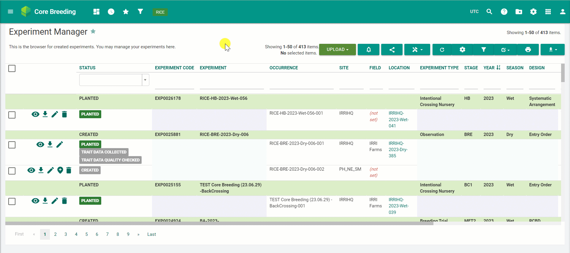 Manage experiments