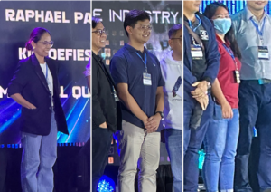 Marinell Ramirez, Neo Lapitan, and Jesa Lacambra win raffle prizes at SOFTCON 2023 held at the SMX Convention Center Aura on 25-27 October 2023